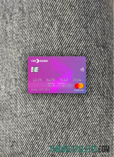 Marrocos CIH Bank Mastercard Photolook Frente exemplo real